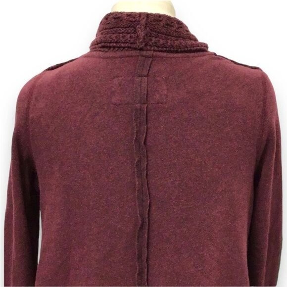 Saturday Sunday Anthropologie Women’s Open Front Cardigan, Wine, size M - Picture 5 of 8